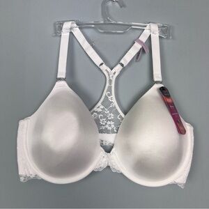 Bra Maidenform Racerback Bra Smoothing and soft white color, size 38D